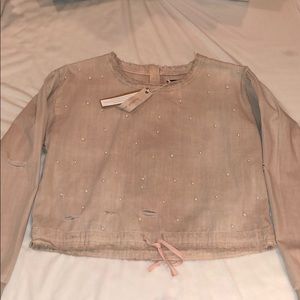 Blush Pearl Denim Sweater